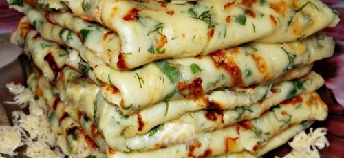 Блины с курицей и зеленью по-деревенски